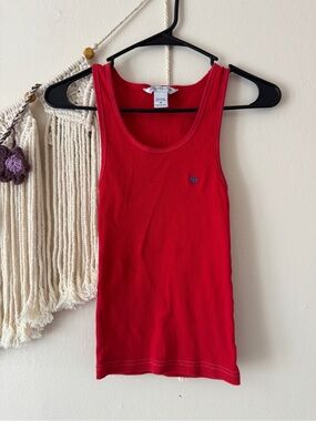 Abercrombie & Fitch Red Ribbed Tank Top - Women's
